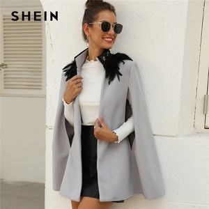 Feather Tweed Cape Coat